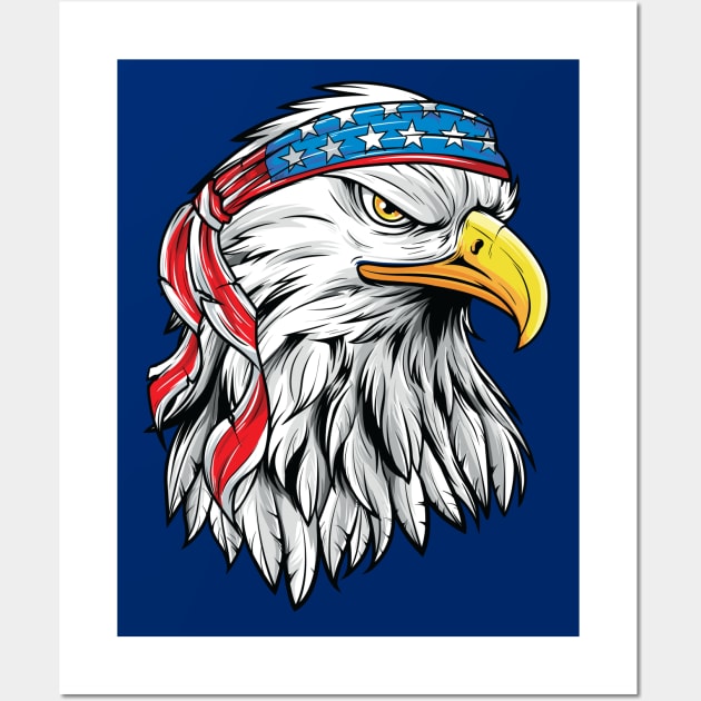 4th of July Patriotic Eagle Shirt Men American Flag Wall Art by Pennelli Studio